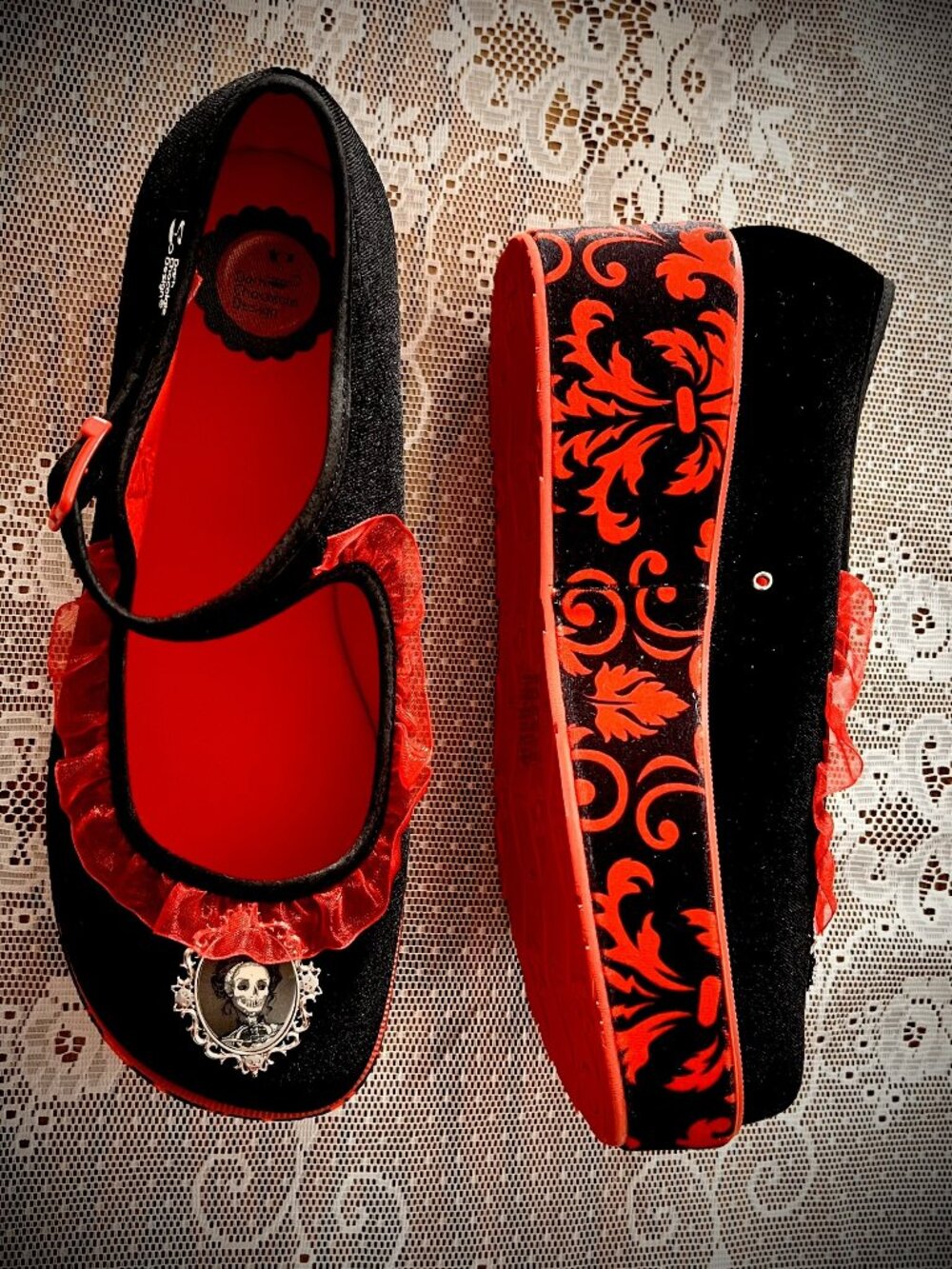 Hot Chocolate Design Black & Red Gothic Mary Jane Platform Shoes - Picture 5 of 8